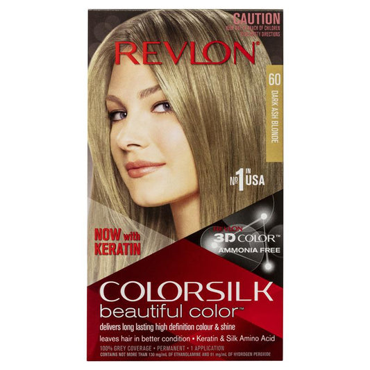 Revlon ColorSilk 60 Dark Ash Blonde - Ammonia-Free Hair Color-Auzzi Store