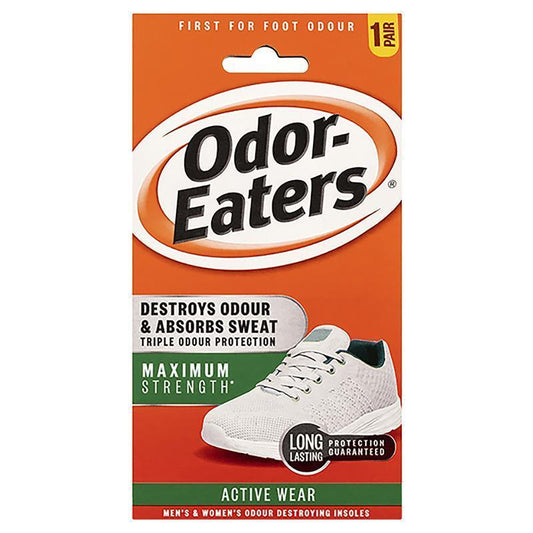 Odor-Eaters Active Wear Max Strength Sports Insoles, Charcoal & Anti-Odor, 1 Pair