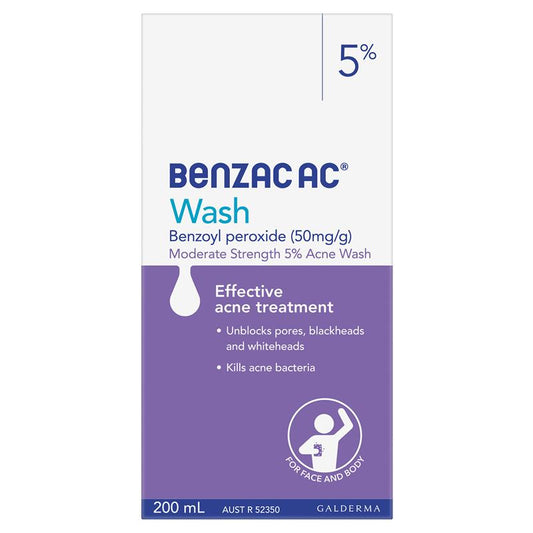 Benzac AC Wash 5% - 200mL Acne Treatment