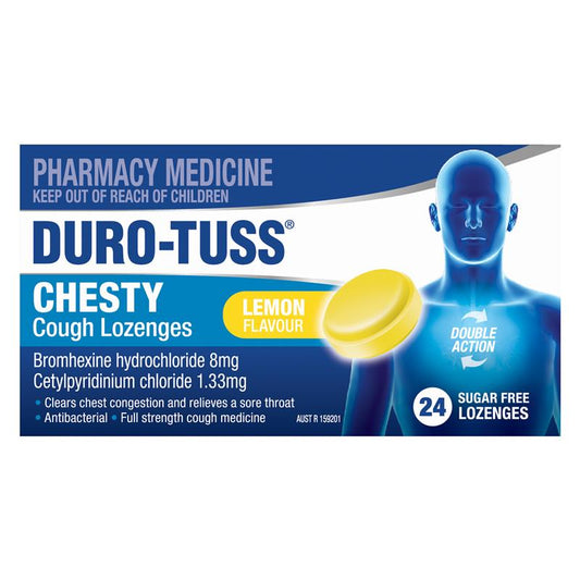 DURO-TUSS Chesty Cough Lozenges - Lemon 24 Lozenges-Auzzi Store