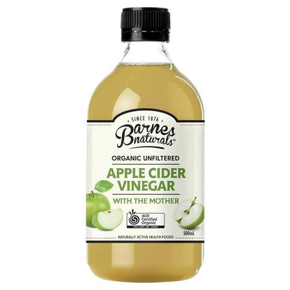 Barnes Naturals Organic Raw Unfiltered Apple Cider Vinegar with Mother 500ml