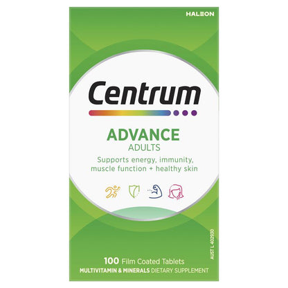 Centrum Advance Multivitamin, 100 Tablets - Supports Energy, Immunity, Skin & Muscle
