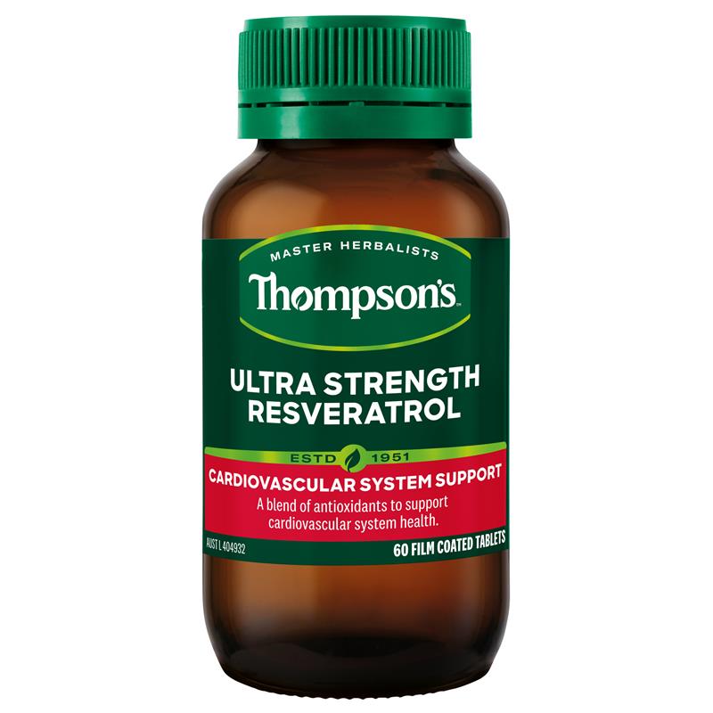 Thompson's Ultra Strength Resveratrol 60 Tablets - Powerful Antioxidant Support