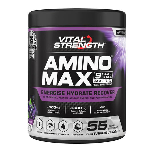 Vital Strength Amino Max EAA Grape 300g - Essential Amino Acids for Performance