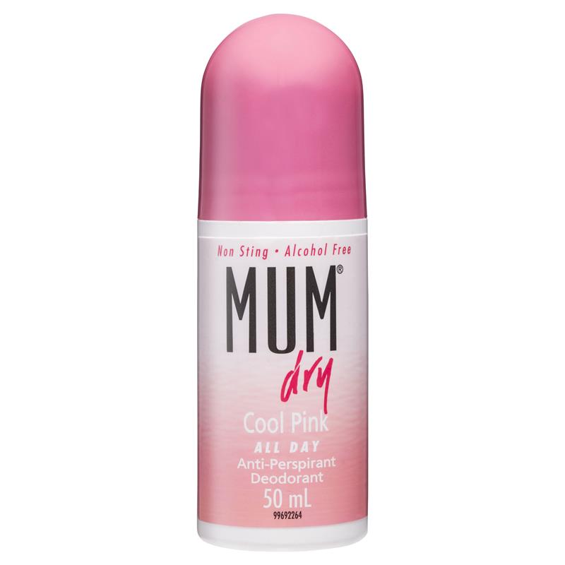 Mum Dry Cool Pink All Day Roll-On Deodorant 50ml – Alcohol-Free