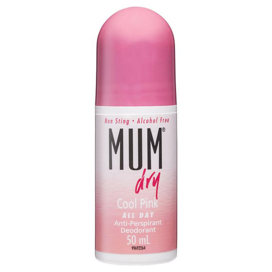 Mum Dry Cool Pink All Day Roll-On Deodorant 50ml – Alcohol-Free