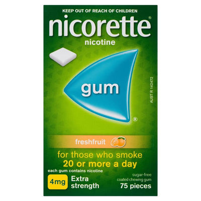Nicorette Gum 4mg Fresh Fruit - 75 Pieces