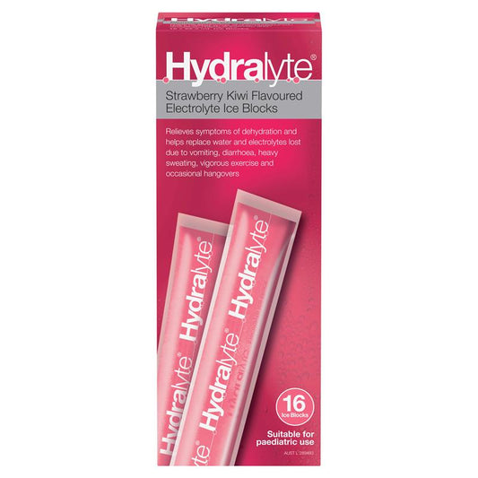 Hydralyte Electrolyte Ice Blocks Strawberry Kiwi 16 - Refreshing Hydration on the Go - Auzzi Store