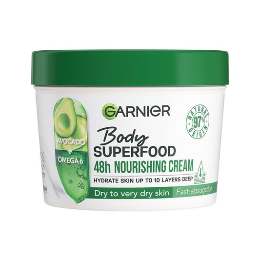 Garnier Body Superfood Avocado & Omega 6 Nourishing Cream 380ml - Deep Hydration for Dry Skin