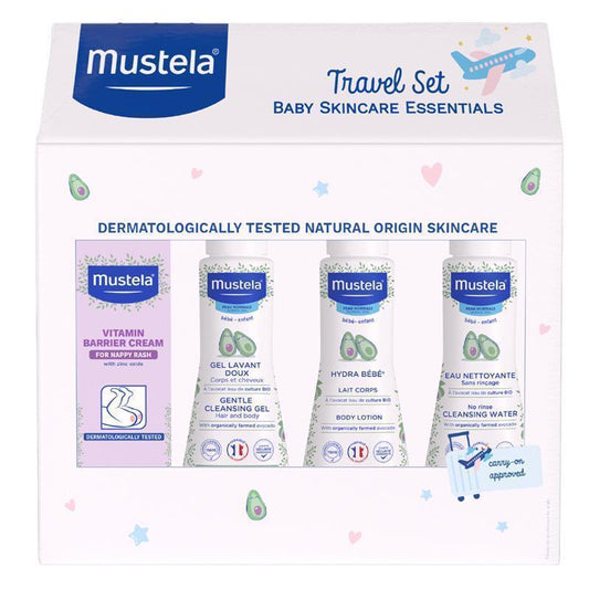 Mustela 4 Piece Travel Set - Essential Care for Your Family-Auzzi Store