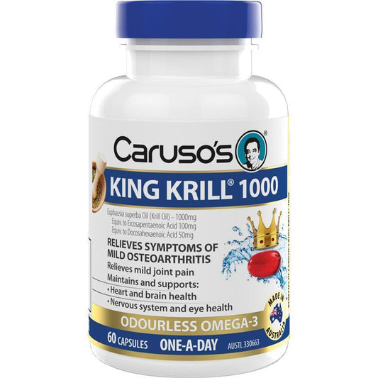 Carusos King Krill 1000MG 60 Capsules - Omega-3 for Optimal Health-Auzzi Store