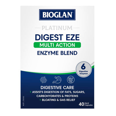 Bioglan Platinum Digest Eze Multi Action 40 Capsules - Digestive Support
