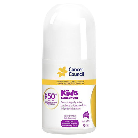 Cancer Council SPF 50+ Kids Sunscreen Roll-On 75ml-Auzzi Store