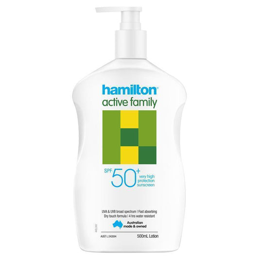 Hamilton Sun SPF 50+ Active Family Lotion 500ml - Auzzi Store