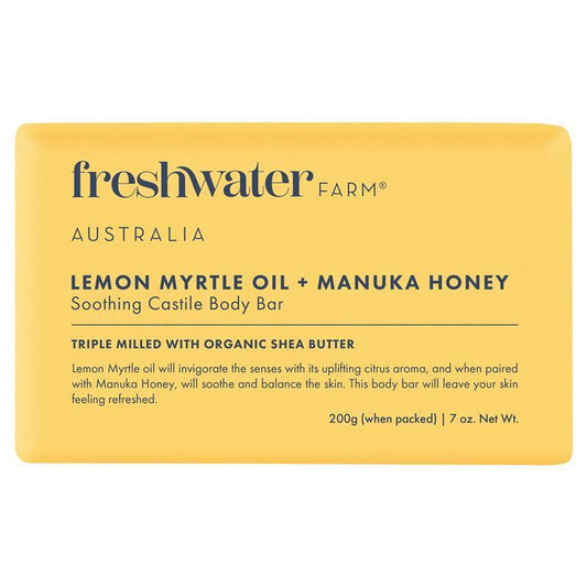 Freshwater Farm Organic Lemon Myrtle & Manuka Honey Body Bar 200g
