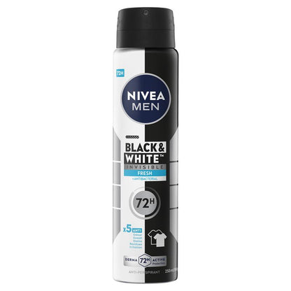 NIVEA Men Black & White 72H Protection Aerosol Deodorant 250ml