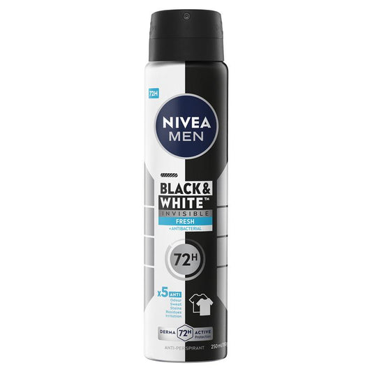 NIVEA Men Black & White 72H Protection Aerosol Deodorant 250ml