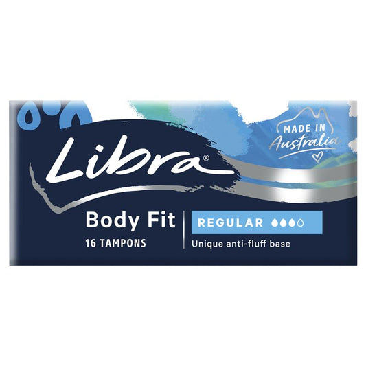Libra Body Fit Regular Tampons, 16 Pack – Medium Flow & 360° Leak Protection