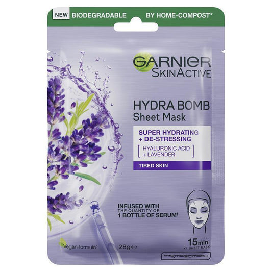 Garnier Hydra Bomb Hyaluronic Acid + Lavender Sheet Mask 28g