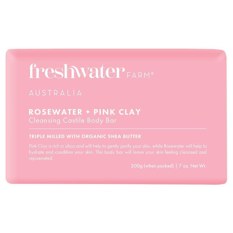 Freshwater Farm Rosewater & Pink Clay Cleansing Bar 200g
