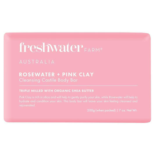 Freshwater Farm Rosewater & Pink Clay Cleansing Bar 200g