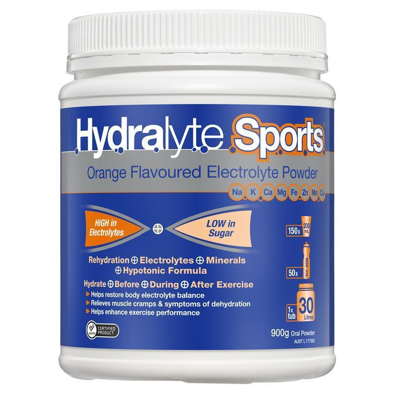 Hydralyte Sports Orange Electrolyte Powder 900g Tub - Auzzi Store