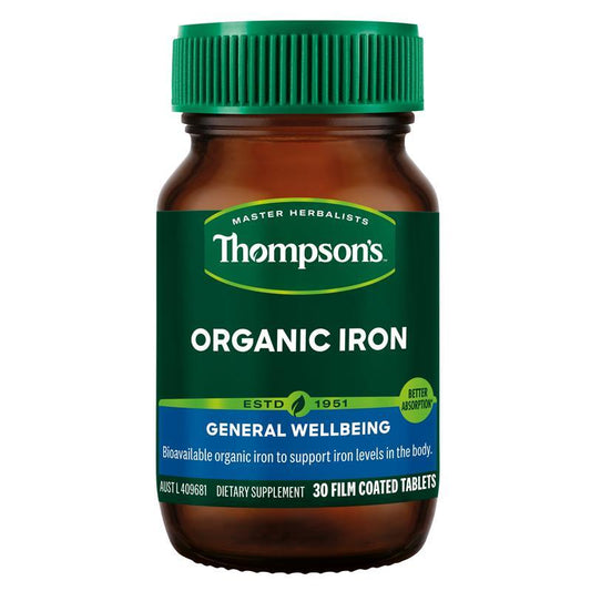 Thompson's Organic Iron 24mg - 30 Tablets for Iron Support-Auzzi Store
