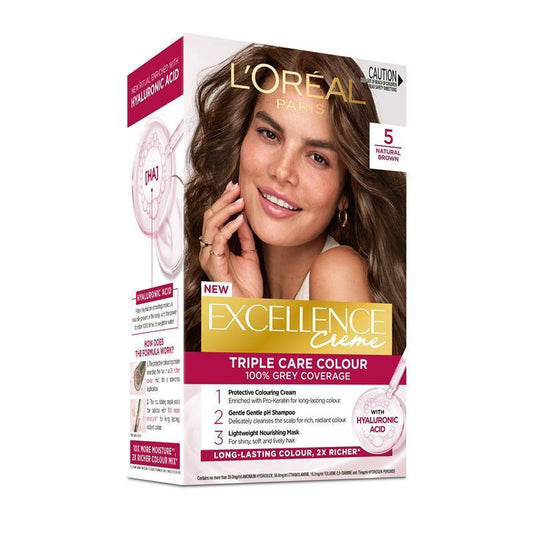 L'Oreal Excellence Creme 5 Natural Brown Hair Colour - 1 Unit - Auzzi Store