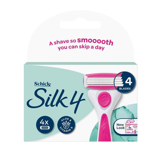 Schick Silk 4 Women’s Razor Refills, 4-Pack with Ultra-Thin Blades