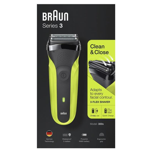 Braun Series 3 Electric Shaver for Men 300S - Rechargeable & Cordless