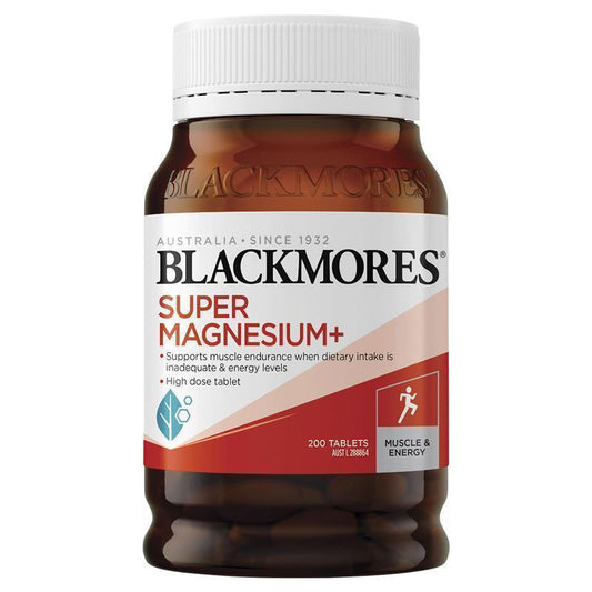 Blackmores Super Magnesium+ 200 Tablets – High-Dose for Muscle & Energy Support