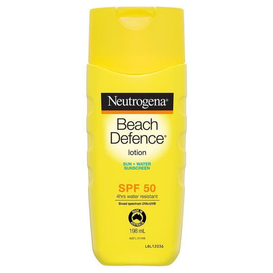 Neutrogena Beach Defence Sun + Water Sunscreen Lotion SPF 50 - 198mL-Auzzi Store