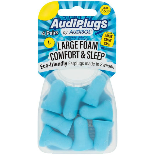 Audiplugs Large Foam Comfort & Sleep Ear Plugs - 4 Pairs for Peaceful Rest - Auzzi Store