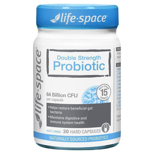 Life-Space Double Strength Probiotic 64B CFU, 15 Strains, 30 Capsules