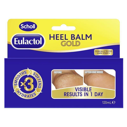 Scholl Eulactol Gold Heel Balm 120ml for Dry, Cracked Skin – Diabetic & Podiatrist Approved