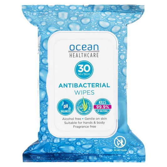 Ocean Antibacterial Wipes 30 Pack - Effective Bacteria Removal - Auzzi Store