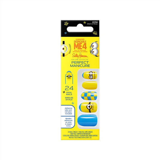 Sally Hansen Salon Effects Perfect Manicure - 24 Press On Nails Despicable Me One In A Minion Limited Edition - Auzzistore