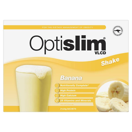 Optislim VLCD Meal Replacement Shake Banana - 21x43g Sachets-Auzzi Store