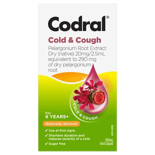 Codral Cold & Cough Pelargonium Root - 100ml for Effective Cold Relief