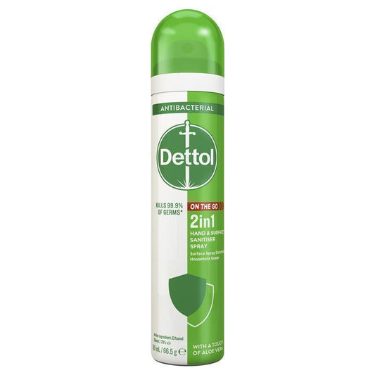 Dettol 2 In 1 Sanitizer Spray with Aloe Vera Extracts - 90ml