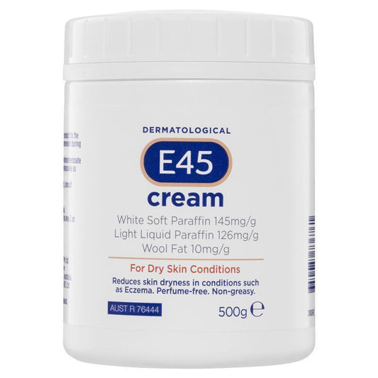 E45 Moisturising Cream for Dry Skin & Eczema - 500g - Auzzi Store