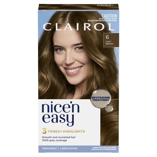 Clairol Nice N Easy 6 Light Brown Permanent Hair Colour - 173g – view 2 - Auzzistore