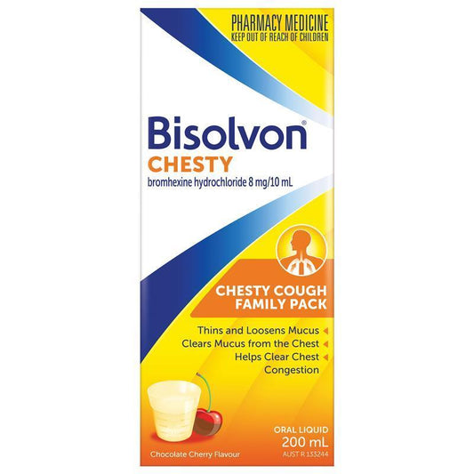 Bisolvon Chesty 200ml - Effective Cough Relief for Adults & Children-Auzzi Store