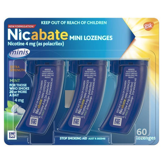 Nicabate Minis 4mg - 60 Lozenges for Effective Craving Control
