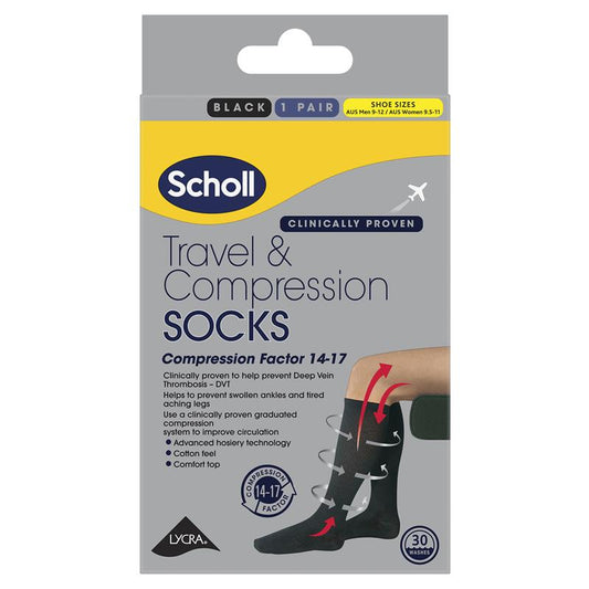 Scholl Travel & Compression Socks Unisex Size 9-12 - Comfort on the Go-Auzzi Store