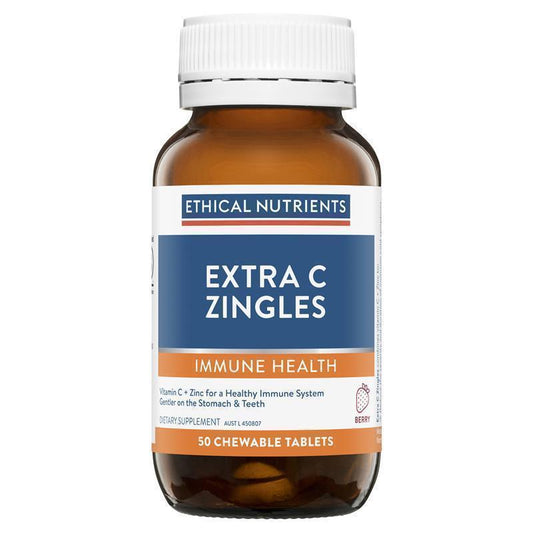 Ethical Nutrients Extra C Zingles Berry Vitamin C & Zinc, 50 Tablets