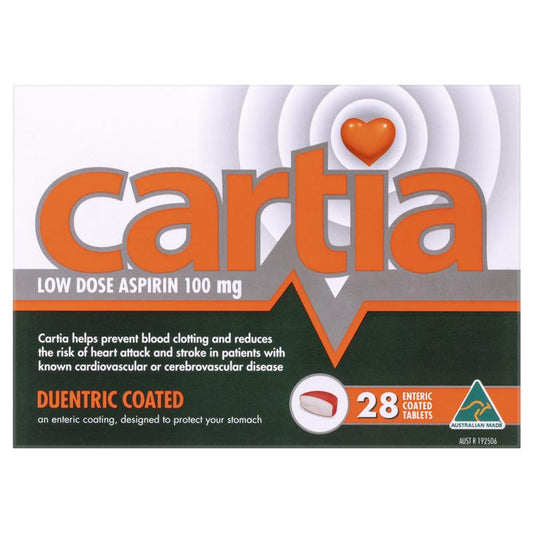 Cartia 100mg Low Dose Aspirin Tablets - 28 Count-Auzzi Store