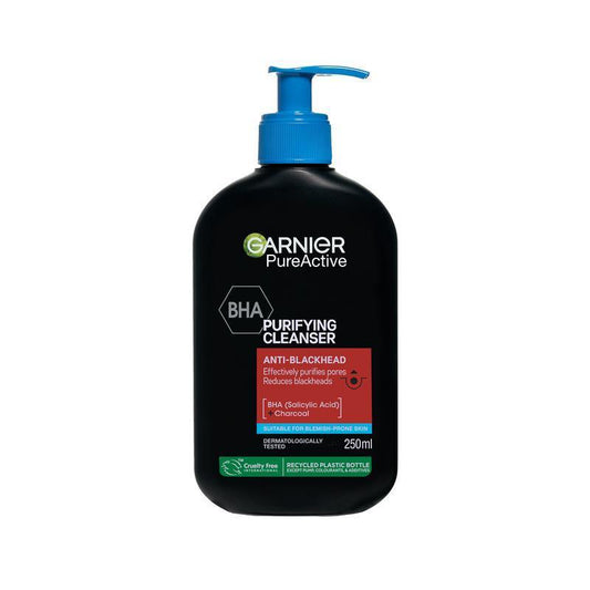 Garnier Pure Active Deep Charcoal Cleanser 250ml - Anti-Blackhead Gel Cleanser