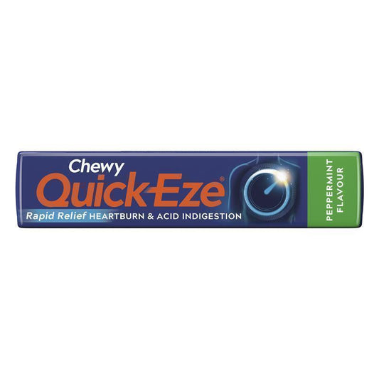 Quick-Eze Peppermint Chewy Antacid - 8 Tablets for Rapid Heartburn Relief-Auzzi Store