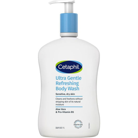 Cetaphil Ultra Gentle Body Wash 1L for Dry & Sensitive Skin with Aloe Vera - Auzzistore